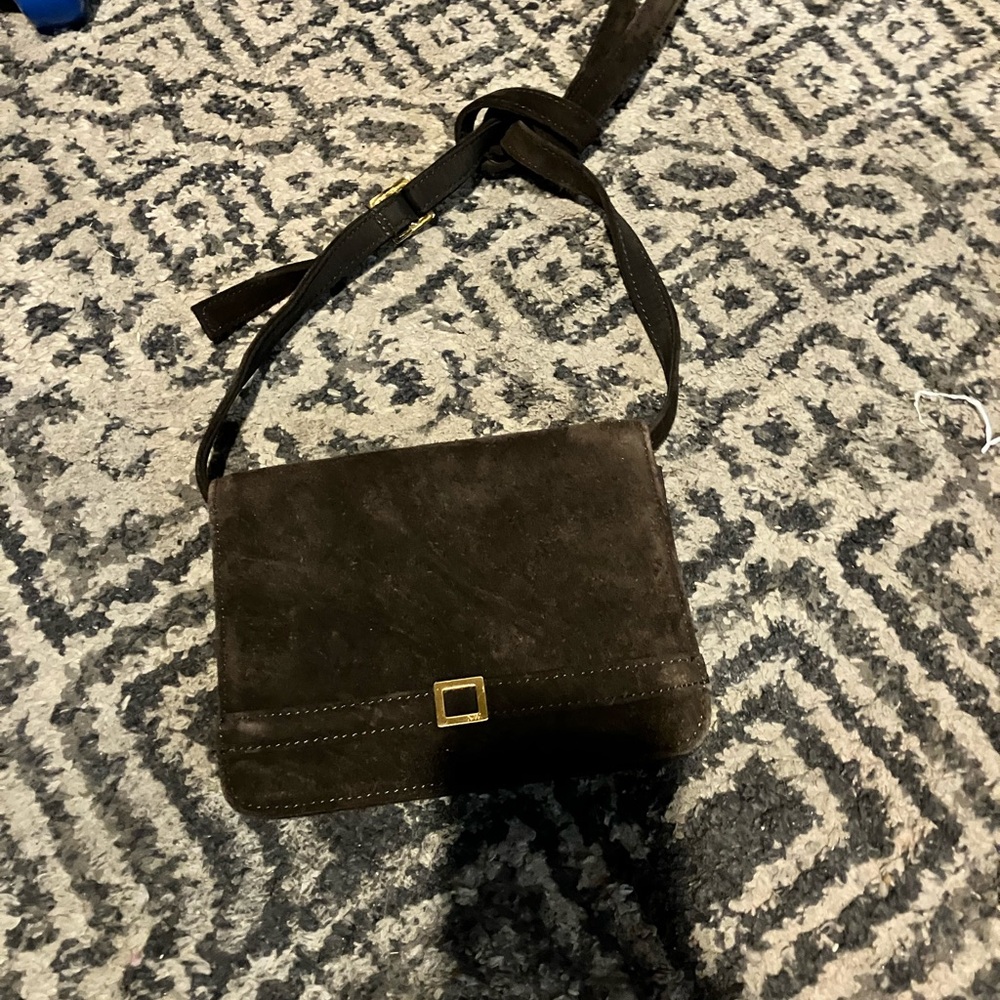 Elegant Brown Suede Men's Bag